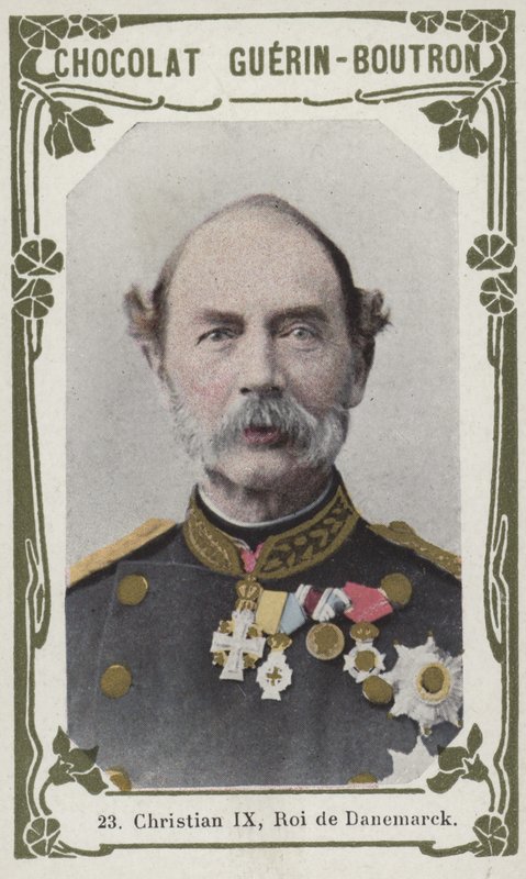 Christian IX, Roi de Danemarck (renkli fotoğraf) by French School