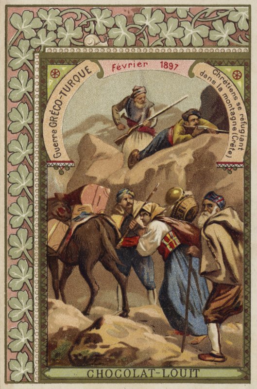 Girit dağlarına sığınan Hristiyanlar, Yunan-Türk Savaşı, Şubat 1897 by French School