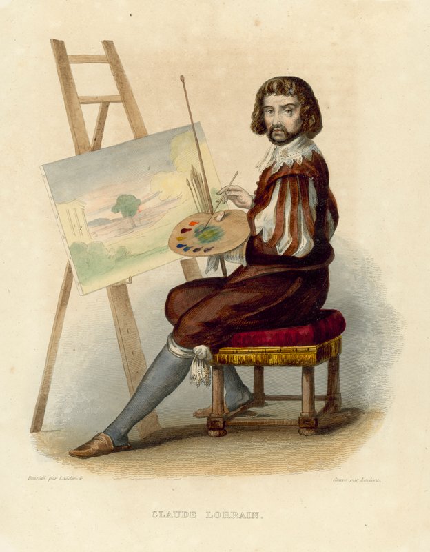 Claude Lorrain (renkli gravür) by French School