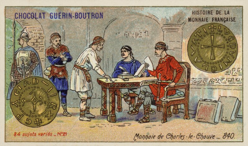 Kel Charles Sikkeleri, 840 (chromolitho) by French School