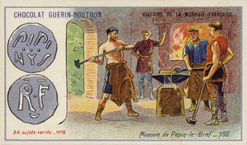 Kısa Pepin Madeni Paraları, 752 (chromolitho) by French School