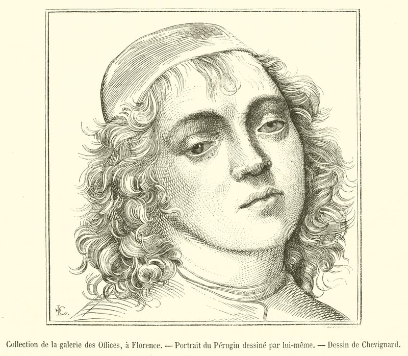 Uffizi Galerisi Koleksiyonu, Floransa, Perugin Portresi (gravür) by French School