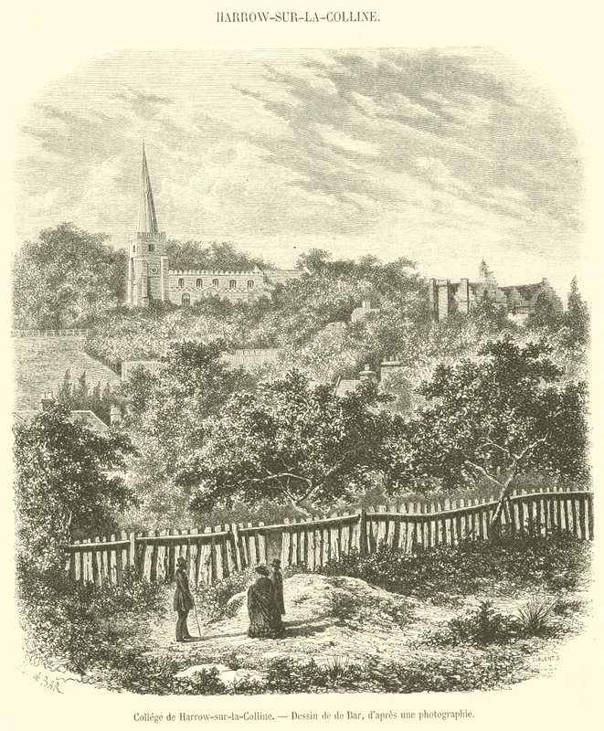 Harrow-on-the-Hill Koleji (gravür) by French School