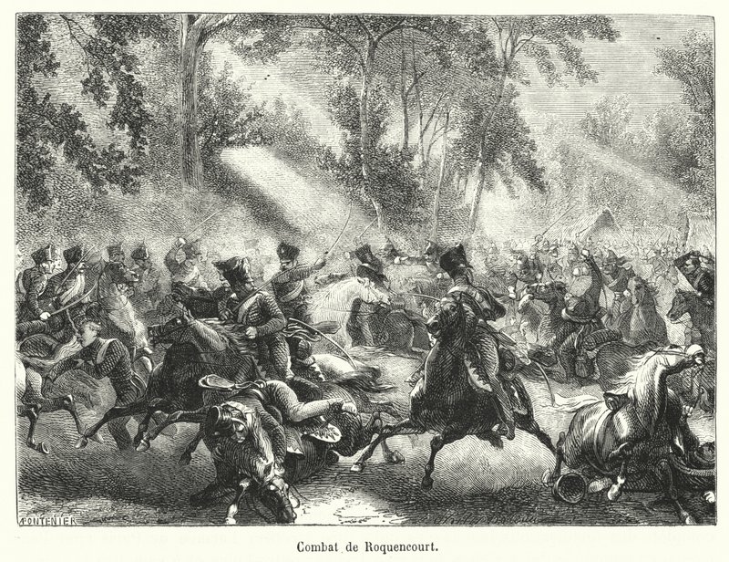 Combat de Roquencourt (gravür) by French School