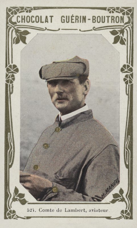 Comte de Lambert, havacı (renkli fotoğraf) by French School
