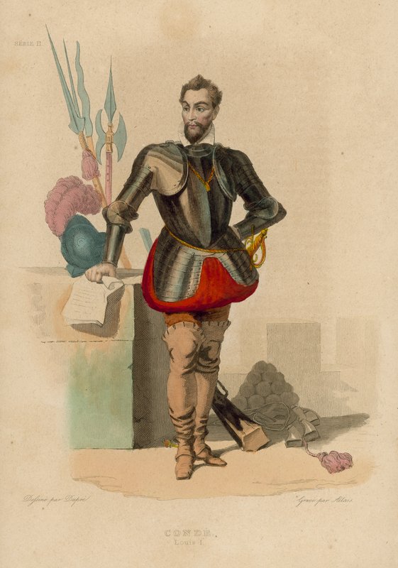 Conde, Louis I (renkli gravür) by French School