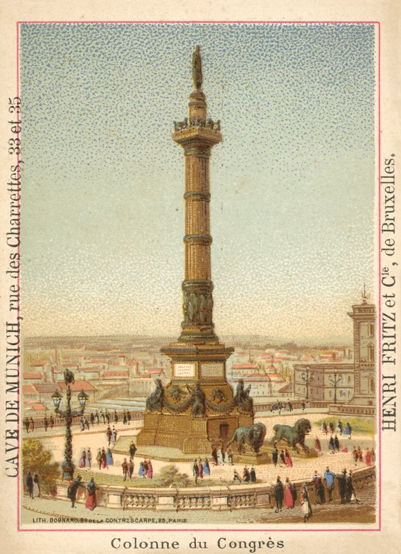 Kongre Sütunu, Brüksel (chromolitho) by French School