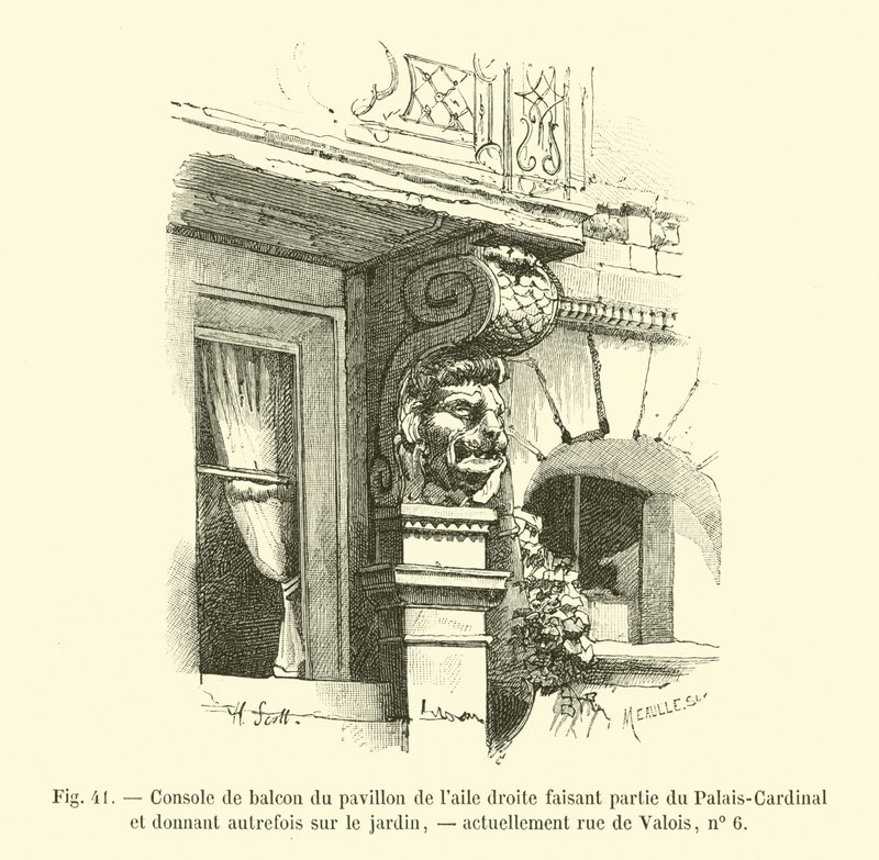 Sağ kanattaki köşkün balkon konsolu, Palais-Cardinal