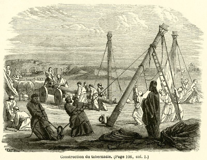 İnşaat du tabernacle (gravür) by French School