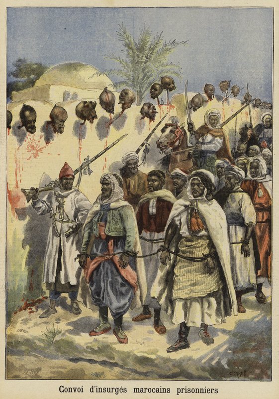 Yakalanan Faslı isyancıların konvoyu, 1897 by French School