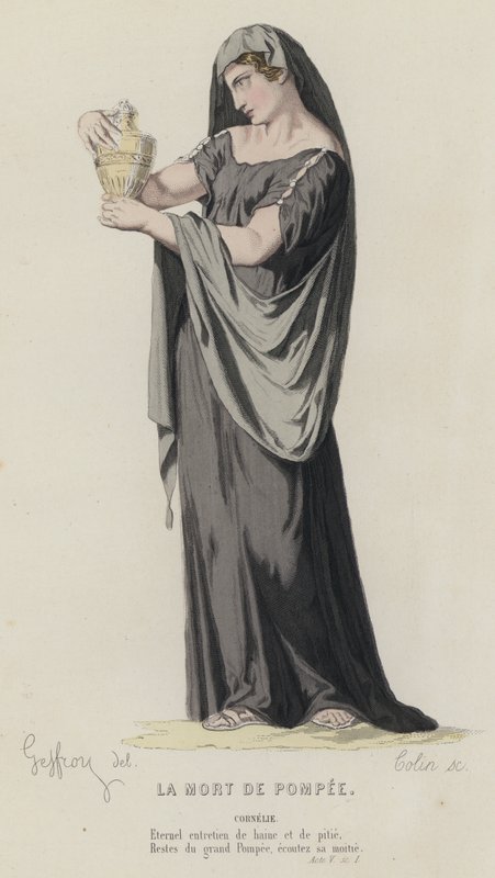 Corneille, La Mort De Pompee, Act V, Sc I (renkli gravür) by French School