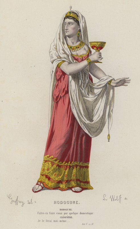 Corneille, Rodogune, Act V, Sc IV (renkli gravür) by French School