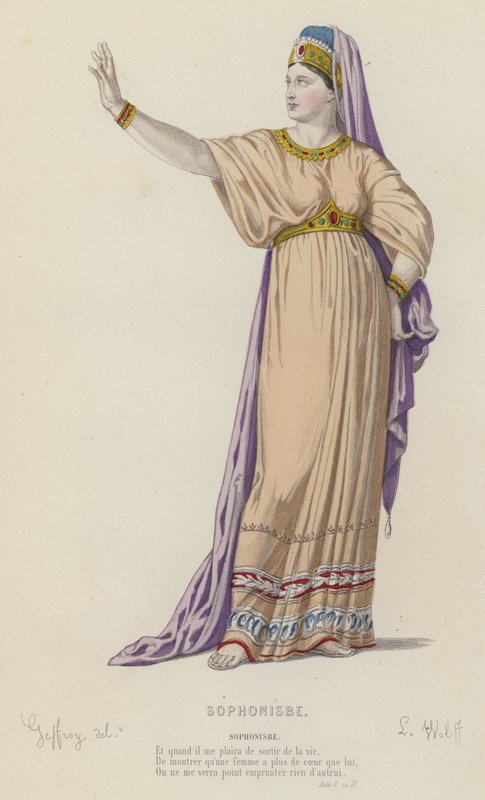 Corneille, Sophonisbe, Act V, Sc II (renkli gravür) by French School