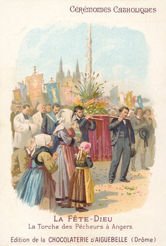 Angers, Fransa (chromolitho) balıkçılarının Corpus Christi alayı by French School