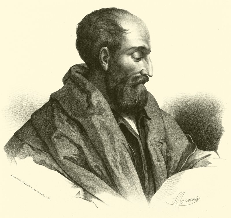 Correggio, portre (gravür) by French School