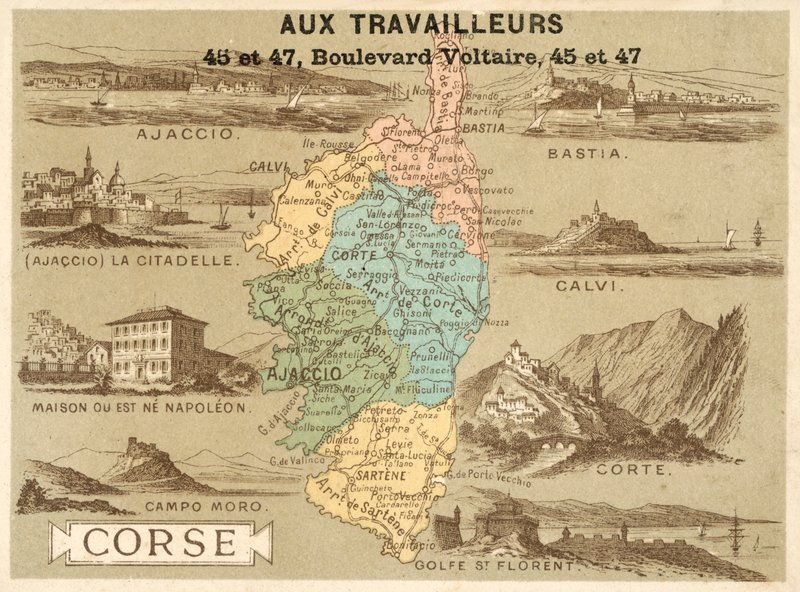 Korsika (kromolitho) by French School