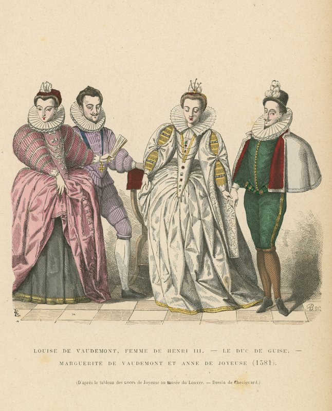 Fransız soylularının kostümü, 1581 by French School