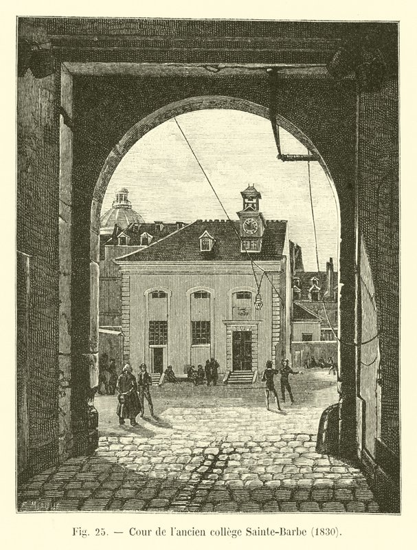 Eski Sainte-Barbe kolejinin avlusu, 1830 by French School