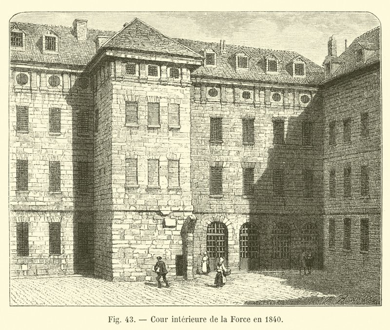 1840 yılında Cour iç de la Force by French School