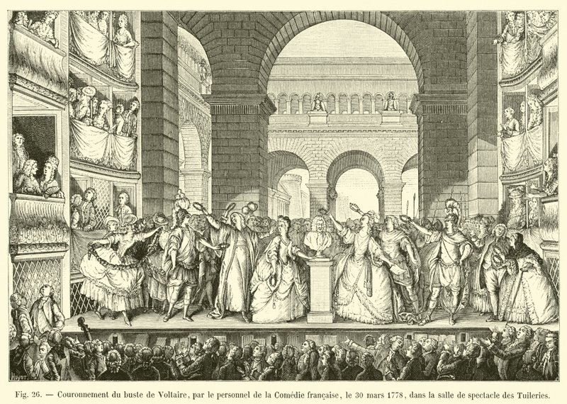 Voltaire büstünün, 30 Mart 1778