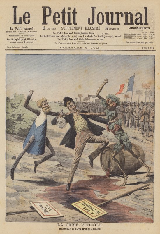 Şarap endüstrisindeki kriz (renkli lito) by French School