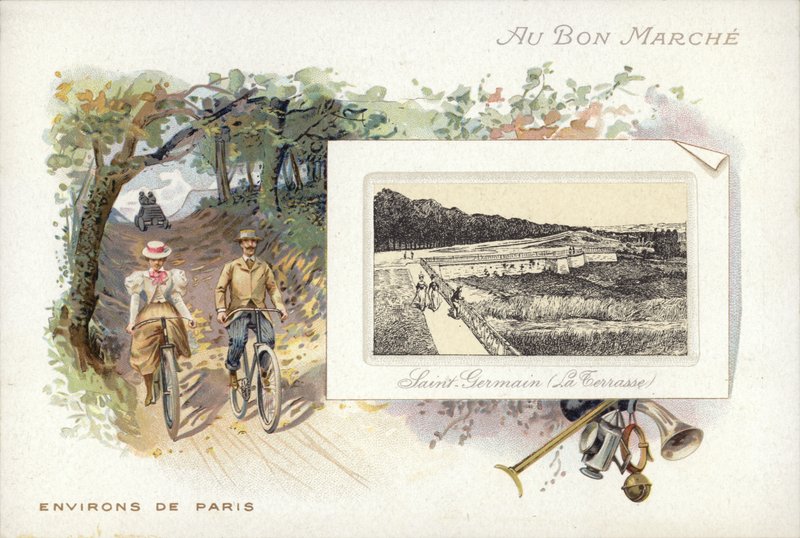 Paris, Saint-Germain yakınlarında bisiklet sürmek by French School