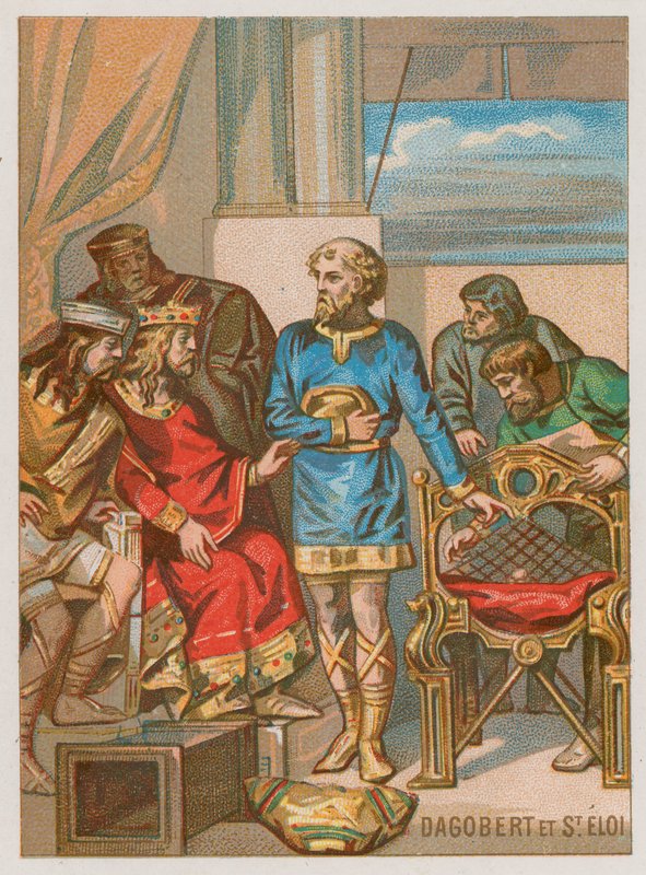 Dagobert, Eligius tarafından tavsiye ediliyor by French School