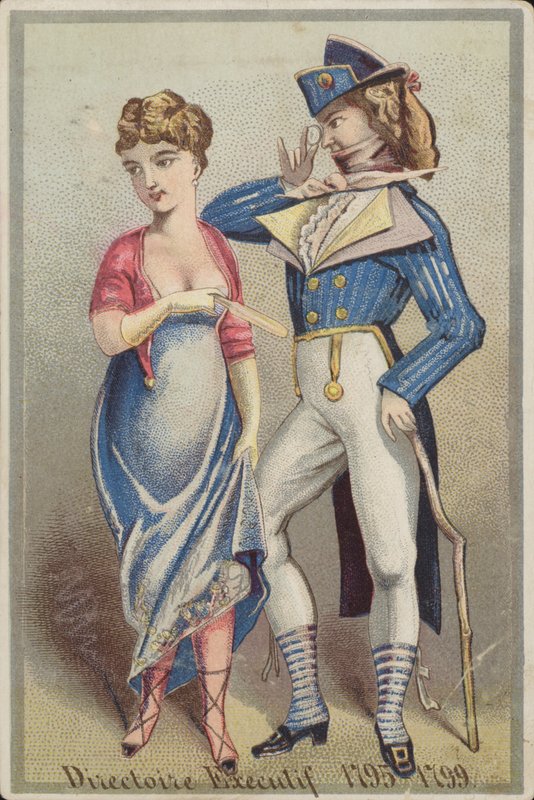Bayanla birlikte duran züppe beyefendi by French School