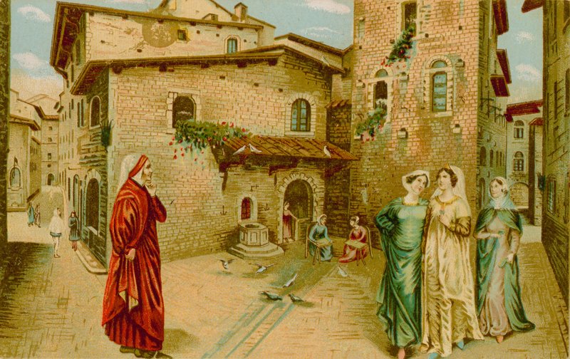 Dante ve Beatrice by French School