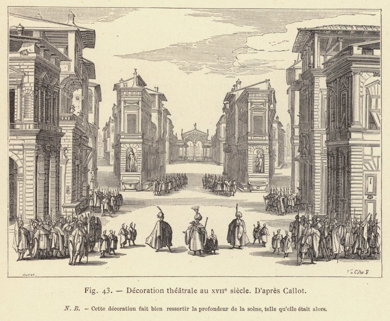 17. yüzyılda tiyatro dekorasyonu (gravür) by French School