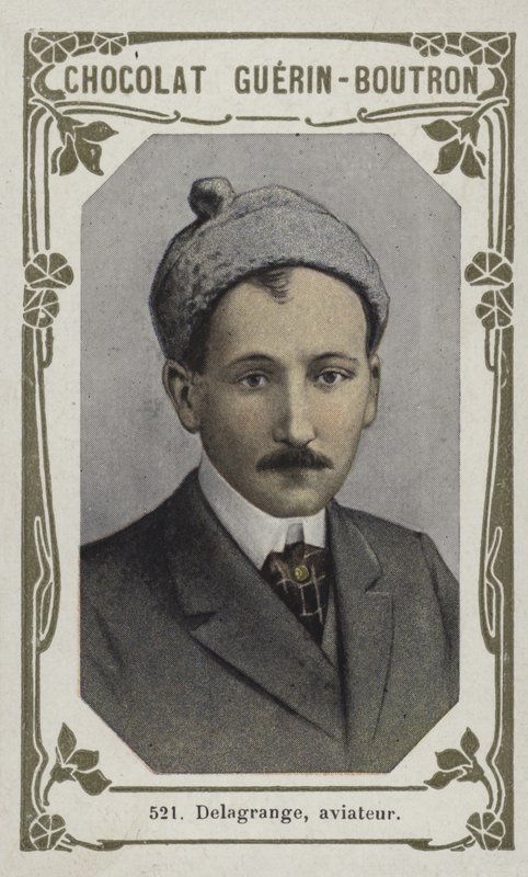 Delagrange, havacı (renkli fotoğraf) by French School