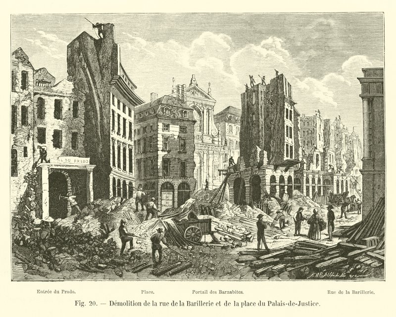 Rue de la Barillerie ve Place du Palais-de-Justice
