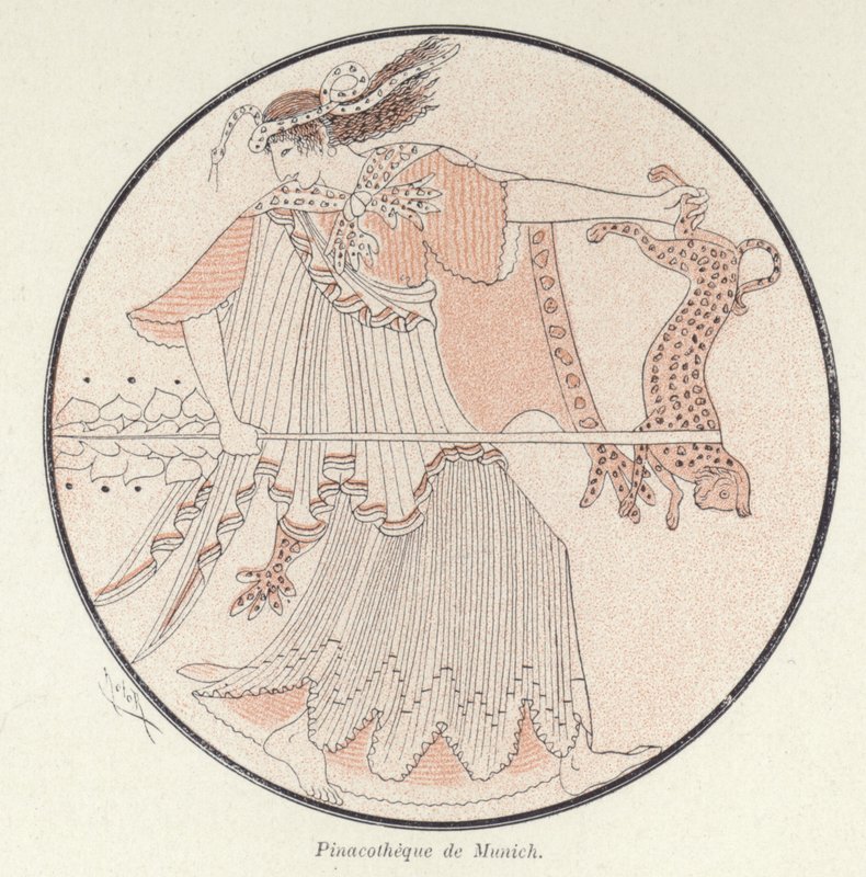 Yunan çanak çömlek detayı (renkli taş) by French School