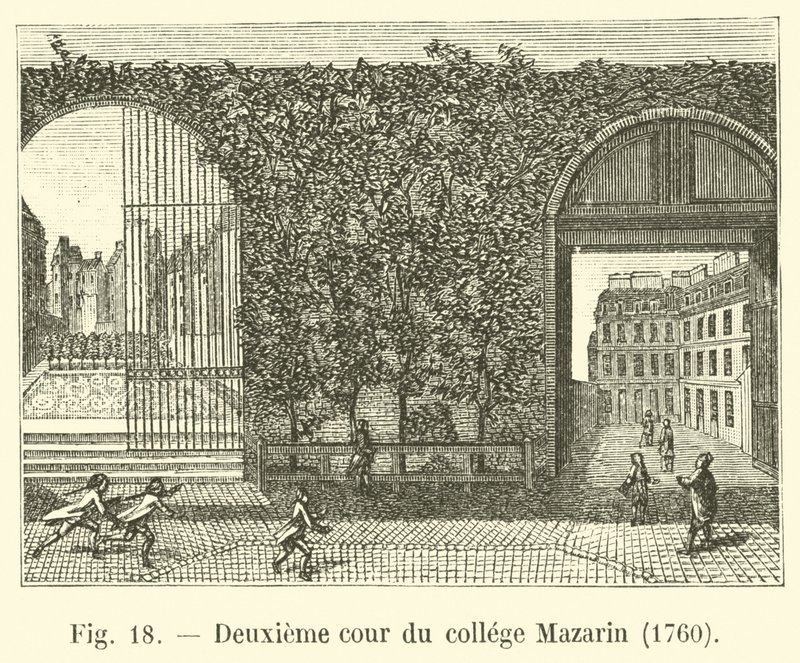 Mazarin kolejinin ikinci avlusu, 1760 by French School