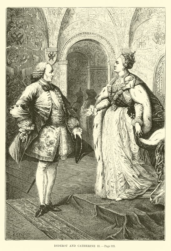 Diderot ve II. Catherine by French School