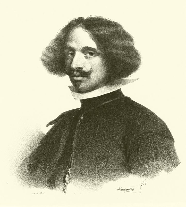 Diego Rodriguez de Silva y Velazquez, portre (gravür) by French School