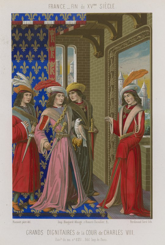 Charles VIII mahkemesinin ileri gelenleri by French School