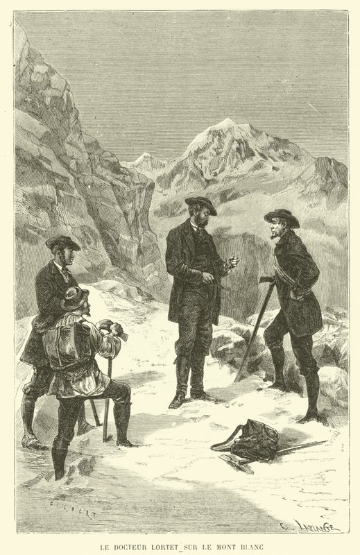 Mont Blanc üzerinde Doktor Lortet (gravür) by French School