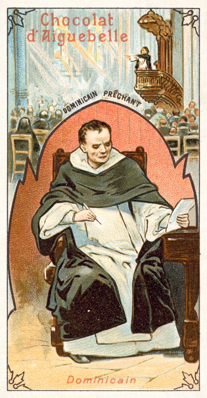 Dominik rahip (chromolitho) by French School