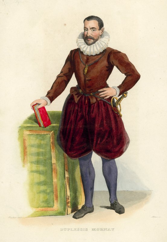 Duplessis Mornay (renkli gravür) by French School