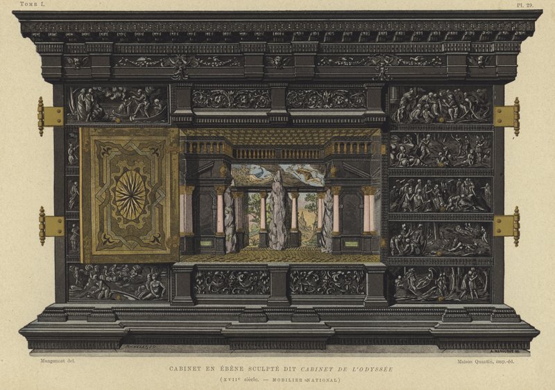 17. Yüzyıl Odyssey Kabinesi olarak bilinen abanoz kabine by French School
