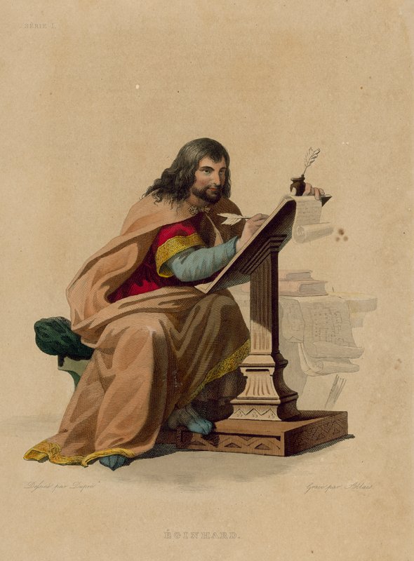 Eginhard (renkli gravür) by French School
