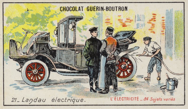 Elektrikli Landau (kromolitho) by French School