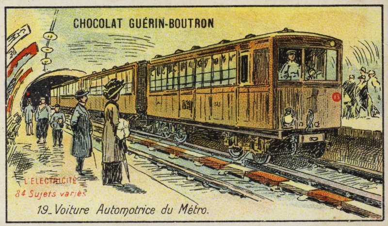 Elektrikli Metro treni (chromolitho) by French School