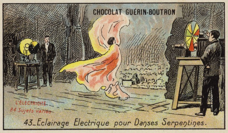 Serpantin dansı için elektrikli aydınlatma (chromolitho) by French School