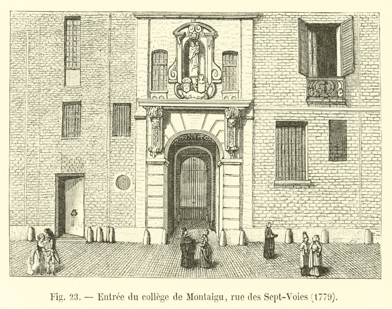 Montaigu kolejine giriş, rue des Sept-Voies, 1779 by French School