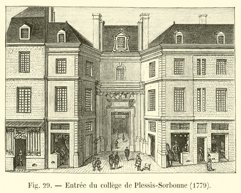 Plessis-Sorbonne kolejine giriş, 1779 by French School