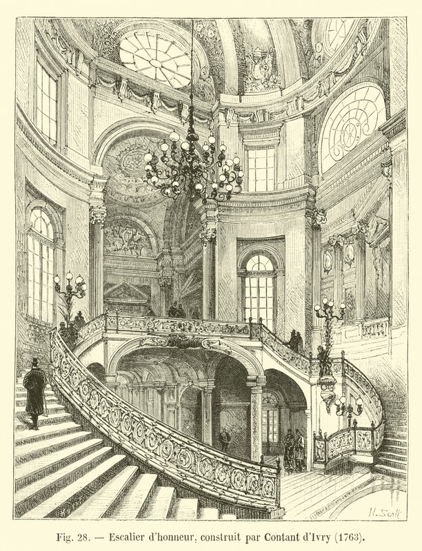 Contant dIvry tarafından yaptırılan şeref merdiveni, 1763 by French School