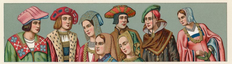 Avrupa XV-XVI.Yüzyıl Kostümü by French School