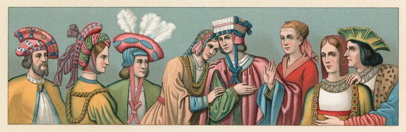 Avrupa XV-XVI.Yüzyıl Kostümü by French School
